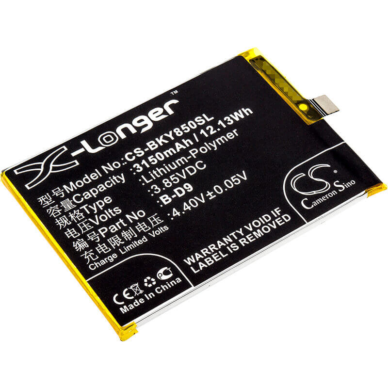 3.85V, Li-Polymer, 3150mAh, SmartPhone battery fits Bbk, Vivo, B-d9, Vivo Y85, Vivo Y85 Dual Sim, 12.13Wh Mobile, SmartPhone Cameron Sino Technology Limited (Smartphone)