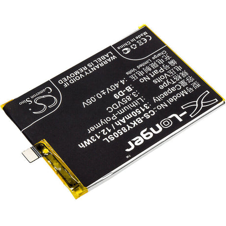 3.85V, Li-Polymer, 3150mAh, SmartPhone battery fits Bbk, Vivo, B-d9, Vivo Y85, Vivo Y85 Dual Sim, 12.13Wh Mobile, SmartPhone Cameron Sino Technology Limited (Smartphone)