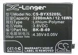 3.8V, Li-Polymer, 3200mAh, SmartPhone battery fits Vivo, B-69, Vivo X520, Vivo X520a, 12.16Wh Mobile, SmartPhone Cameron Sino Technology Limited (Suspended)