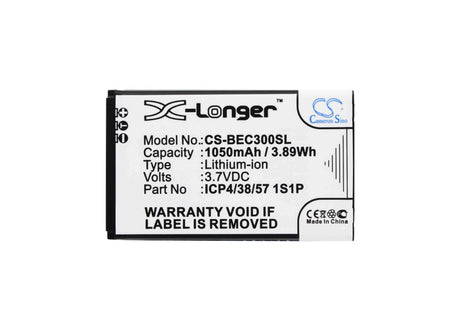 3.7V, Li-ion, 1050mAh, SmartPhone battery fits Bea-fon, Icp4/38/57 1s1p, Classic Line C30, 3.89Wh Mobile, SmartPhone Cameron Sino Technology Limited (Smartphone)