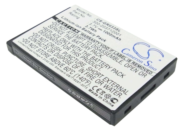 3.7V, Li-ion, 1000mAh, GPS battery fits Belkin, Rikaline, 300-203712001, F8t051, F8t051dl, 3.7Wh GPS, Navigator Cameron Sino Technology Limited