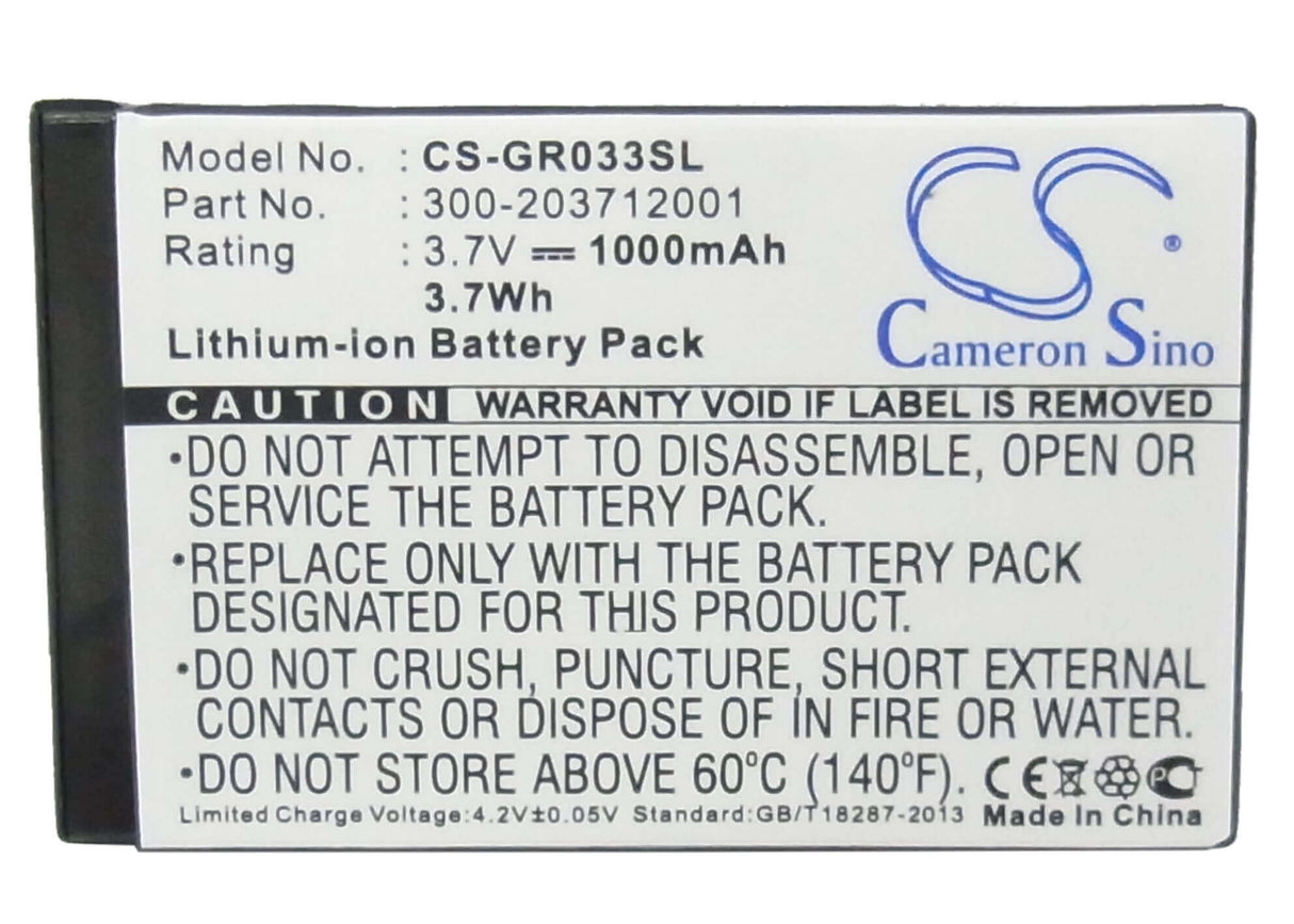 3.7V, Li-ion, 1000mAh, GPS battery fits Belkin, Rikaline, 300-203712001, F8t051, F8t051dl, 3.7Wh GPS, Navigator Cameron Sino Technology Limited