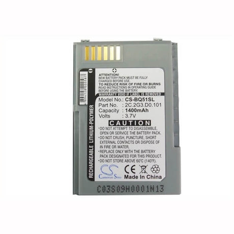 3.7V, Li-Polymer, 1400mAh, SmartPhone battery fits Benq-siemens, Benq, 2c.2g3.d0.101, P51, 5.18Wh Mobile, SmartPhone Cameron Sino Technology Limited (Smartphone)