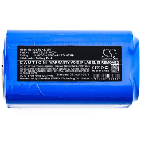 14.8V, Li-ion, 5000mAh, Flashlight battery fits Bigblue, Batcell21700x4, Cb 6500p, Cb6500p, 74.0Wh Flashlight Cameron Sino Technology Limited