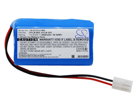 14.8V, Li-ion, 2600mAh, Medical battery fits Biocare, Hylb-293, Ecg-1200, Ecg-1201, 38.48Wh Medical Cameron Sino Technology Limited (Medical)