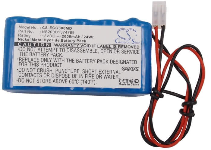 12.0V, Ni-MH, 2000mAh, Medical battery fits Cardipia, Biocare, Ns200d1374789, Ecg-100, Ecg-101, 24.00Wh Medical Cameron Sino Technology Limited (Medical)
