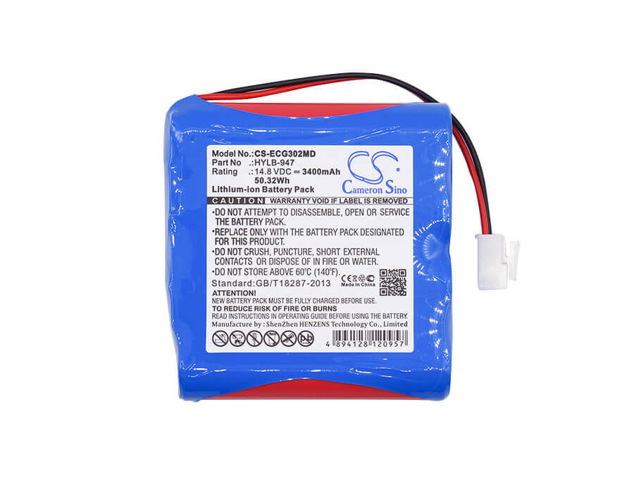 14.8V, Li-ion, 3400mAh, Medical battery fits Biocare, Hylb-947, Ecg-3010, Ecg-3010 Digital 3-channel Ecg, 50.32Wh Medical Cameron Sino Technology Limited (Medical)