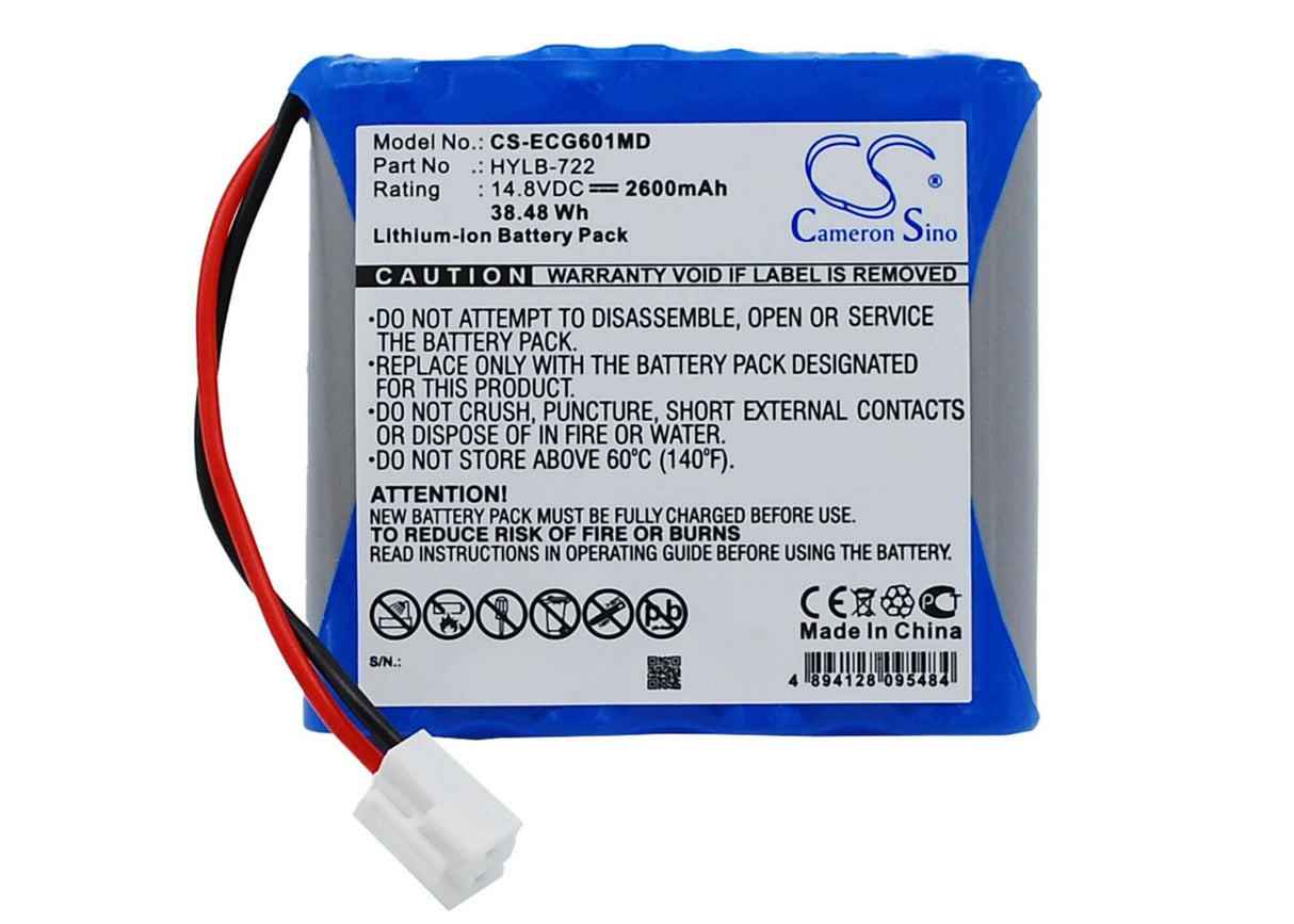 14.8V, Li-ion, 2600mAh, Medical battery fits Biocare, Hylb-722, Ecg-6010, Ecg-6020, 38.48Wh Medical Cameron Sino Technology Limited (Medical)