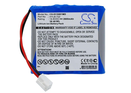 14.8V, Li-ion, 2600mAh, Medical battery fits Biocare, Hylb-722, Ecg-6010, Ecg-6020, 38.48Wh Medical Cameron Sino Technology Limited (Medical)