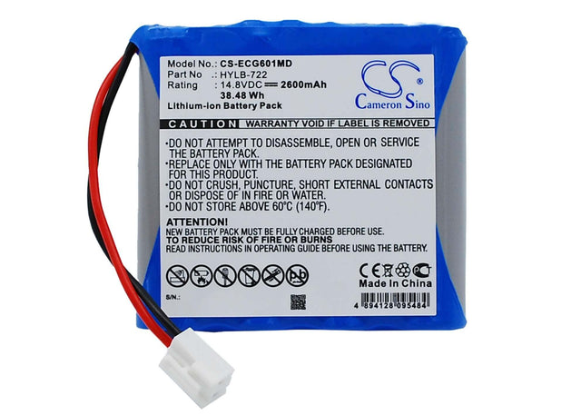 14.8V, Li-ion, 2600mAh, Medical battery fits Biocare, Hylb-722, Ecg-6010, Ecg-6020, 38.48Wh Medical Cameron Sino Technology Limited (Medical)