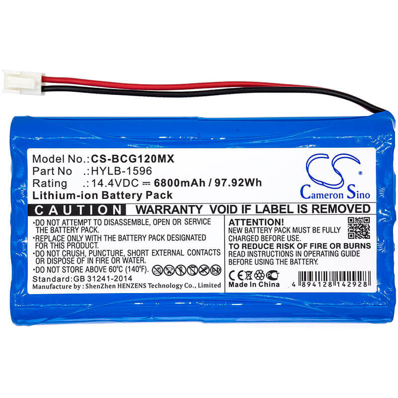 14.4V, Li-ion, 6800mAh, Medical battery fits Biocare, Hylb-1596, Ie12, Ie12a, 97.92Wh Medical Cameron Sino Technology Limited (Medical)