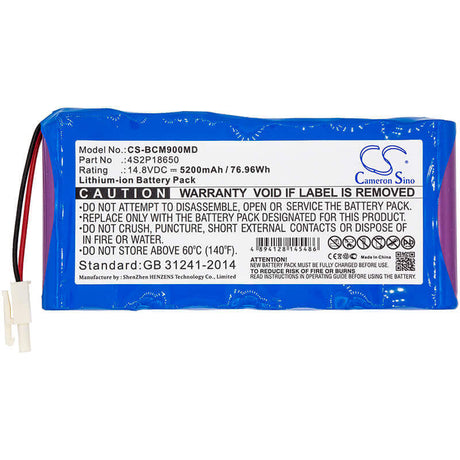 14.8V, Li-ion, 5200mAh, Medical battery fits Biocare, 4s2p18650, Pm900, Pm900 Patient Monitor, 76.96Wh Medical Cameron Sino Technology Limited (Medical)