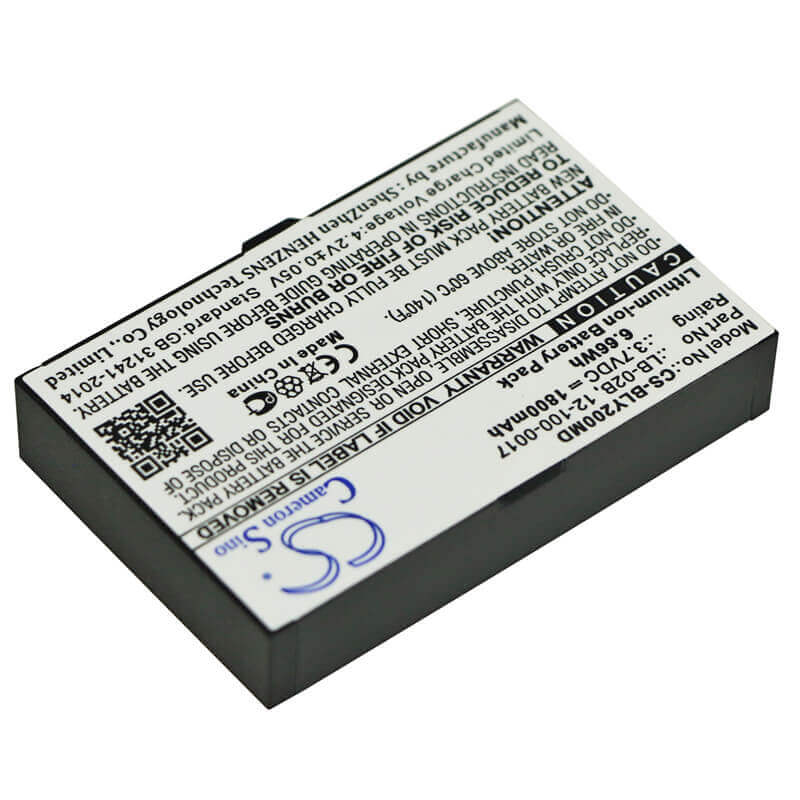 3.7V, Li-ion, 1800mAh, Medical battery fits Biolight, Bolate, 12-100-0017, Anyyiew A2, Evita 4, 6.66Wh Medical Cameron Sino Technology Limited (Medical)