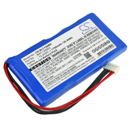 12.0V, Li-ion, 1700mAh, Medical battery fits Bollywood, Biolight, Bat-120002, Blt-1203a, Blt-1203a Vital Signs Monitor, 20.40Wh Medical Cameron Sino Technology Limited (Medical)