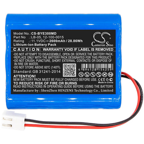 11.1V, Li-ion, 2600mAh, Medical battery fits Biolight, Bollywood, 12-100-0015, Blt-e30, 28.86Wh Medical Cameron Sino Technology Limited (Medical)