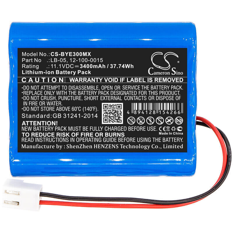 11.1V, Li-ion, 3400mAh, Medical battery fits Biolight, Bollywood, 12-100-0015, Blt-e30, 37.74Wh Medical Cameron Sino Technology Limited (Medical)