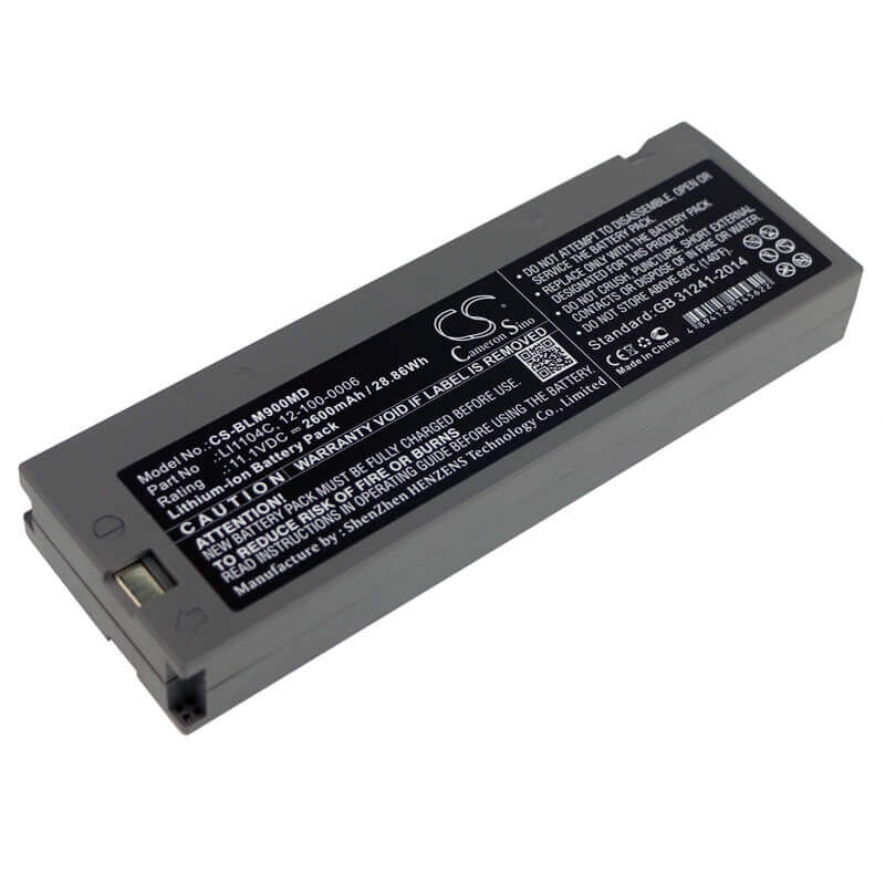 11.1V, Li-ion, 2600mAh, Medical battery fits Bionics, Biolight, 12-100-0006, Argus Lms-10, M66, 28.86Wh Medical Cameron Sino Technology Limited (Medical)