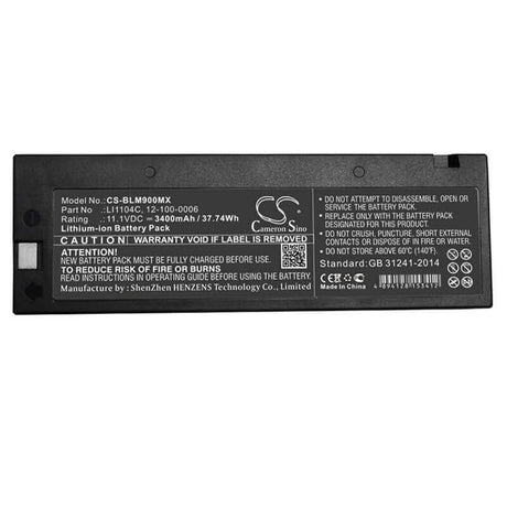 11.1V, Li-ion, 3400mAh, Medical battery fits Bionics, Biolight, 12-100-0006, Argus Lms-10, M66, 37.74Wh Medical Cameron Sino Technology Limited (Medical)