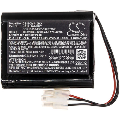 10.8V, Li-ion, 6800mAh, Medical battery fits Bionet, Hs111202-bnt, Bm7vet Optional, 73.44Wh Medical Cameron Sino Technology Limited (Medical)