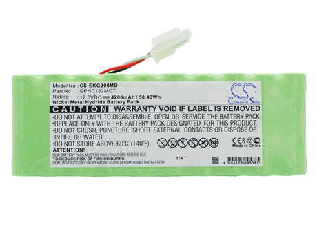 12.0V, Ni-MH, 4200mAh, Medical battery fits Bionet, Gphc132mot, Cardiocare 2000 Ecg, Ekg3000, 50.40Wh Medical Cameron Sino Technology Limited (Medical)