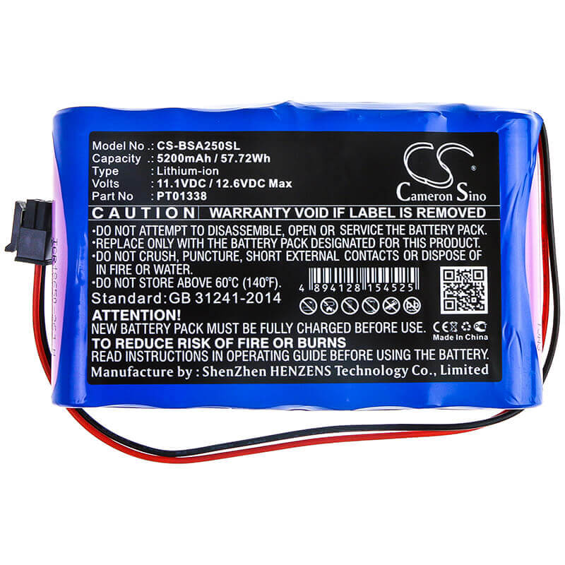 11.1V, Li-ion, 5200mAh, Equipment battery fits Bird, Pt01338, SA2500, Sa-2500, 57.72Wh Equipment, Survey, Test Cameron Sino Technology Limited