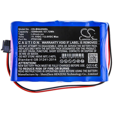 11.1V, Li-ion, 5200mAh, Equipment battery fits Bird, Pt01338, SA2500, Sa-2500, 57.72Wh Equipment, Survey, Test Cameron Sino Technology Limited