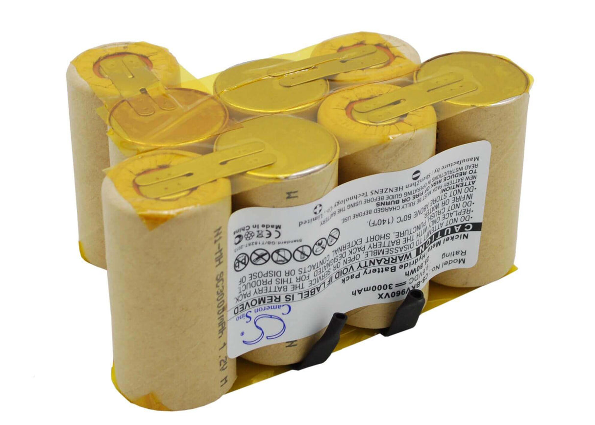 9.6V, Ni-MH, 3000mAh, Vacuum battery fits Black & Decker, Dv9605, 28.80Wh Vacuum Cameron Sino Technology Limited