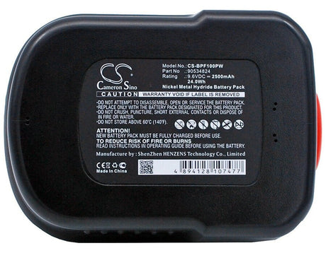 9.6V, Ni-MH, 2500mAh, Power Tools battery fits Black & Decker, Firestorm, 244760-00, Bd12psk, Bd18psk, 24Wh Power Tools Cameron Sino Technology Limited (Power Tools)