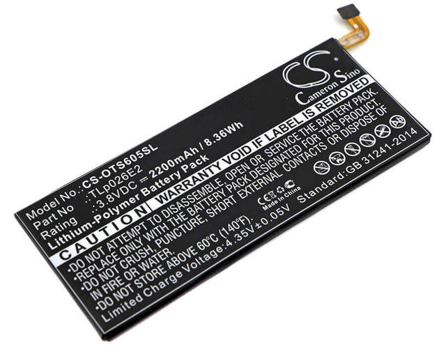 3.8V, Li-Polymer, 2200mAh, SmartPhone battery fits Alcatel, Blackberry, Cac2610005cj, Idol 4 Dual Sim, One Touch Idol 4, 8.36Wh Mobile, SmartPhone Cameron Sino Technology Limited (Smartphone)