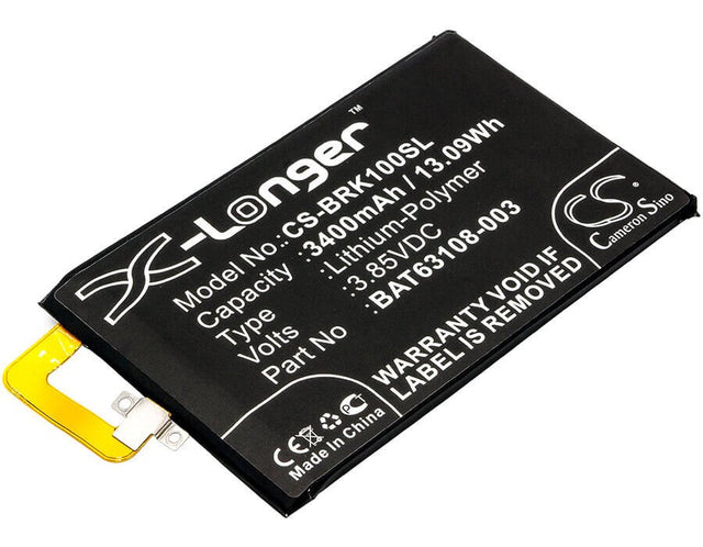 3.85V, Li-Polymer, 3400mAh, SmartPhone battery fits Blackberry, Bat-63108-003, Bbb100-1, Bbb100-1 Td-lte, 13.09Wh Mobile, SmartPhone Cameron Sino Technology Limited (Smartphone)