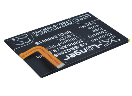3.8V, Li-Polymer, 2500mAh, SmartPhone battery fits Blackberry, 1icp4/59/93, Classic, Classic 4g, 9.5Wh Mobile, SmartPhone Cameron Sino Technology Limited (Smartphone)