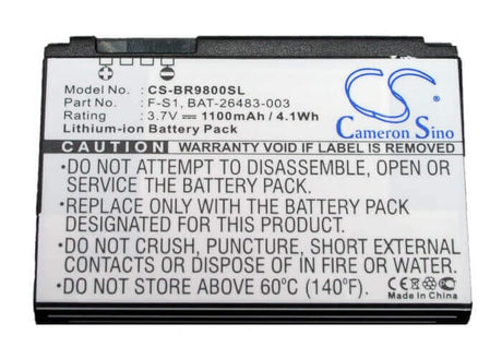 3.7V, Li-ion, 1100mAh, SmartPhone battery fits Blackberry, Bat-26483-003, Jennings, Torch, 4.07Wh Mobile, SmartPhone Cameron Sino Technology Limited (Suspended)
