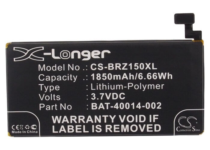 3.7V, Li-Polymer, 1850mAh, SmartPhone battery fits Blackberry, Bat-40014-002, Z15, 6.85Wh Mobile, SmartPhone Cameron Sino Technology Limited (Smartphone)