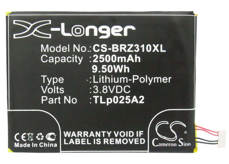 3.8V, Li-Polymer, 2500mAh, SmartPhone battery fits Blackberry, Fih435573, Stj100-1, Z3, 9.5Wh Mobile, SmartPhone Cameron Sino Technology Limited (Smartphone)