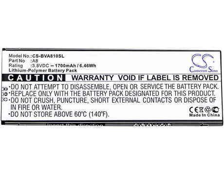 SmartPhone Battery For Blackview, A8 3.8v, 1700mah - 6.46wh Mobile, SmartPhone Cameron Sino Technology Limited