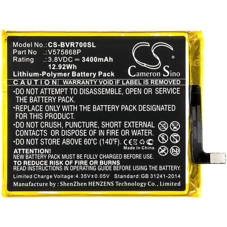 3.8V, Li-Polymer, 3400mAh, SmartPhone battery fits Blackview, V575868p, Bv7000, 12.92Wh Mobile, SmartPhone Cameron Sino Technology Limited (Smartphone)