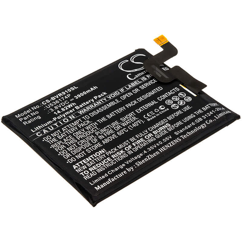 3.8V, Li-Polymer, 3900mAh, SmartPhone battery fits Blackview, U536174p, Bv9000 Pro, 14.82Wh Mobile, SmartPhone Cameron Sino Technology Limited (Smartphone)