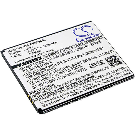 3.7V, Li-ion, 1850mAh, SmartPhone battery fits Blackview, Ultra, A6, Ultra, 6.85Wh Mobile, SmartPhone Cameron Sino Technology Limited (Smartphone)