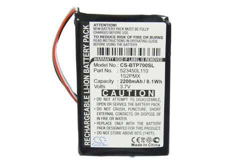 3.7V, Li-ion, 2200mAh, GPS battery fits Blaupunkt, 1s2pmx, Travelpilot 500, Travelpilot 700, 8.14Wh GPS, Navigator Cameron Sino Technology Limited
