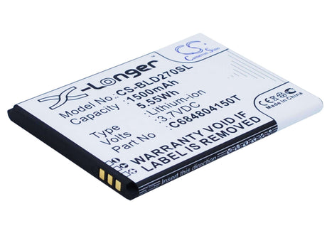 3.7V, Li-ion, 1500mAh, SmartPhone battery fits Blu, C6804804150t, D270, D270a, 5.55Wh Mobile, SmartPhone Cameron Sino Technology Limited (Smartphone)