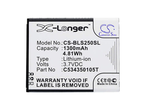 3.7V, Li-ion, 1300mAh, SmartPhone battery fits Blu, C534350105t, Hero Jr, S250, 4.81Wh Mobile, SmartPhone Cameron Sino Technology Limited (Suspended)