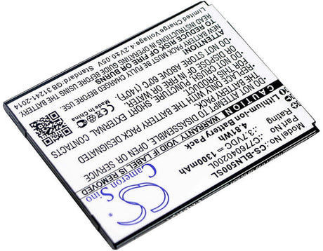 3.7V, Li-ion, 1300mAh, SmartPhone battery fits Blu, C776040200l, N010, N010l, 4.81Wh Mobile, SmartPhone Cameron Sino Technology Limited (Smartphone)