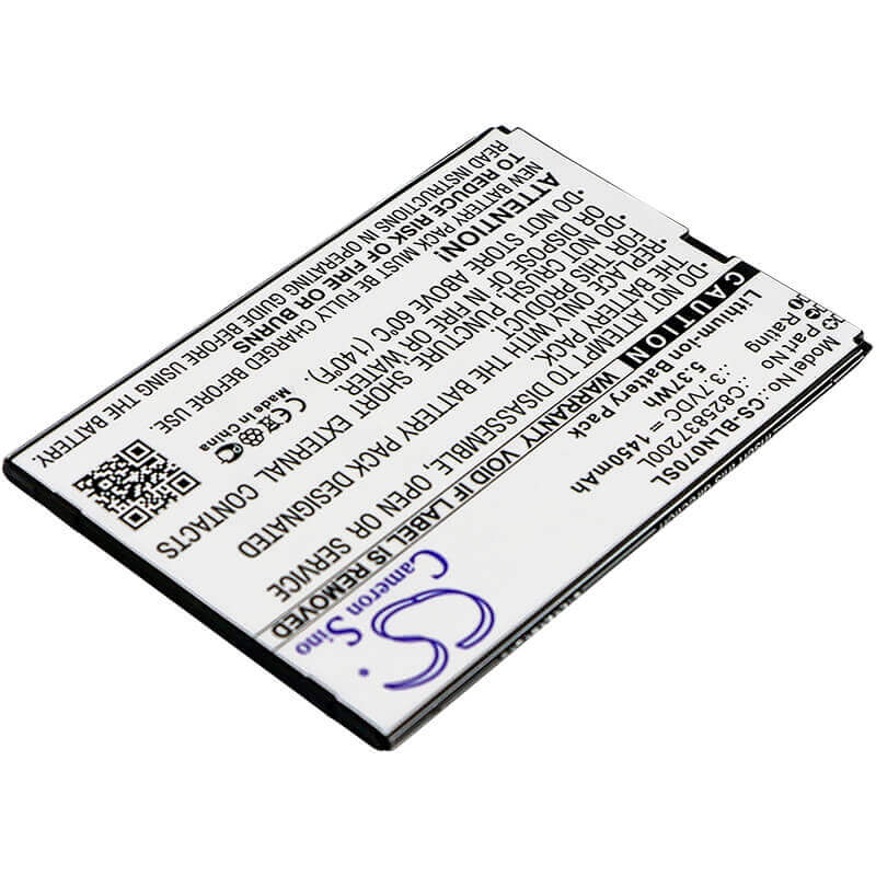 3.7V, Li-ion, 1450mAh, SmartPhone battery fits Blu, C825837200l, N070u, Neo X, 5.37Wh Mobile, SmartPhone Cameron Sino Technology Limited (Smartphone)