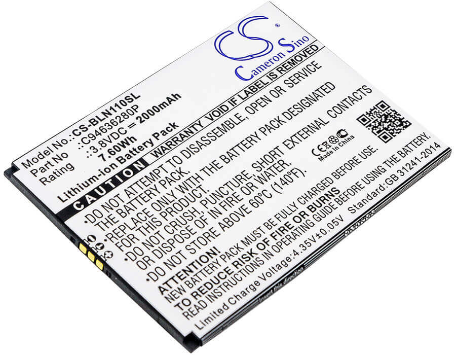3.8V, Li-ion, 2000mAh, SmartPhone battery fits Blu, C94636280p, N110u, Neo Xl, 7.6Wh Mobile, SmartPhone Cameron Sino Technology Limited (Suspended)