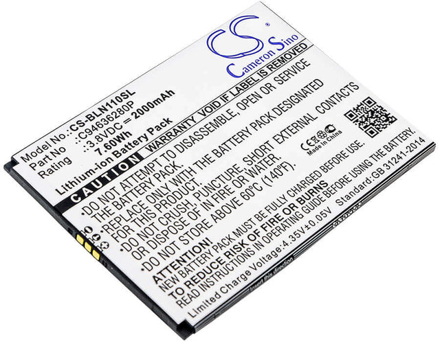 3.8V, Li-ion, 2000mAh, SmartPhone battery fits Blu, C94636280p, N110u, Neo Xl, 7.6Wh Mobile, SmartPhone Cameron Sino Technology Limited (Suspended)