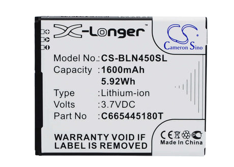Battery For Blu Neo 4.5, S330l, D330l 3.7v, 1600mah - 5.92wh Batteries for Electronics Cameron Sino Technology Limited (Suspended)   