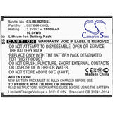 3.8V, Li-ion, 2800mAh, SmartPhone battery fits Blu, C876444300l, R2 Plus, R210ww, 10.64Wh Mobile, SmartPhone Cameron Sino Technology Limited (Smartphone)