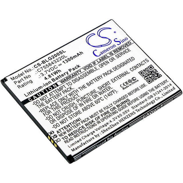 3.7V, Li-ion, 1300mAh, SmartPhone battery fits Blu, C755843220l, S010q, S0250uu, 4.81Wh Mobile, SmartPhone Cameron Sino Technology Limited (Smartphone)