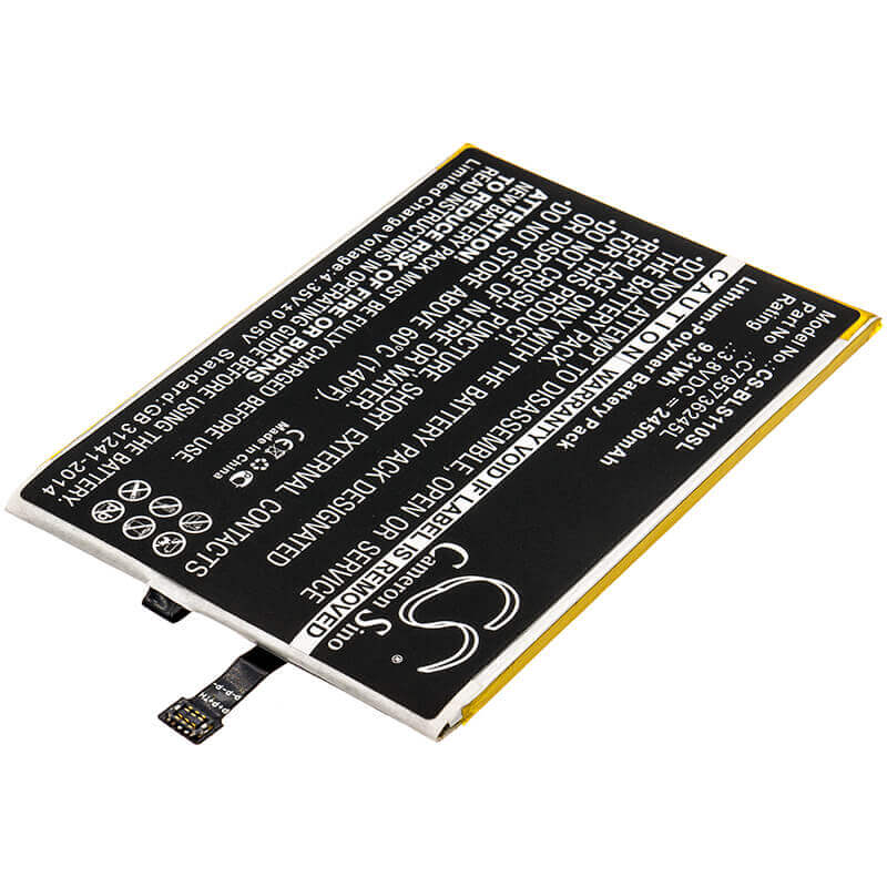 3.8V, Li-Polymer, 2450mAh, SmartPhone battery fits Blu, C795736245l, S0110, Studio One, 9.31Wh Mobile, SmartPhone Cameron Sino Technology Limited (Suspended)