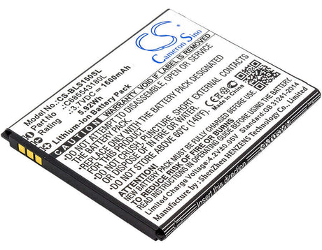 3.7V, Li-ion, 1600mAh, SmartPhone battery fits Blu, C685543180l, S0150uu, S0151uu, 5.92Wh Mobile, SmartPhone Cameron Sino Technology Limited (Smartphone)